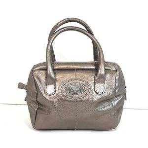FURLA Silver Leather Mini Satchel Handbag